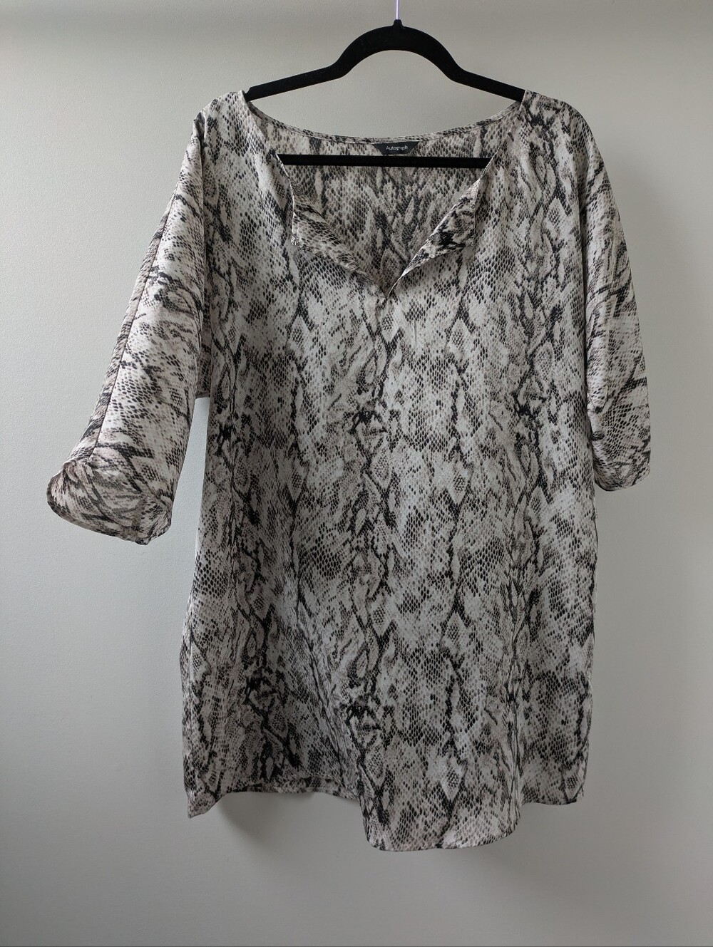 Autograph Neutral Snake-Print Split Neck Tunic